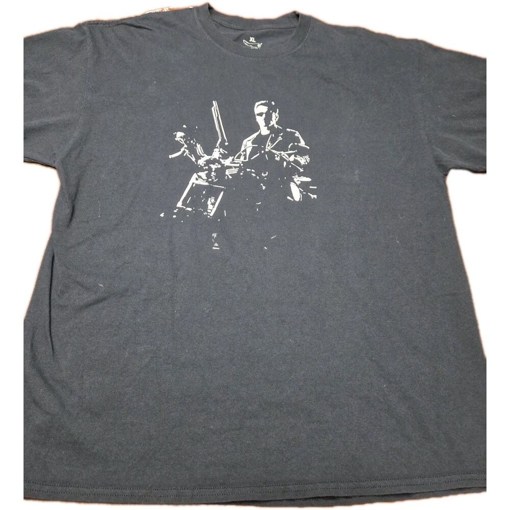 Red Chilli Terminator Arnold Schwarzenegger T Shirt XL Black Motorcycle Graphic